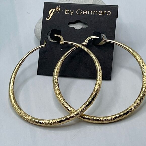 G by GennaroEtched Gold Hoops Earrings $16ea / 3 for $25 - Picture 6 of 6